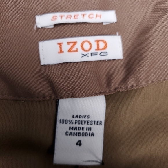 Izod XFG Stretch Brown White Floral Skirt sz 4 - Picture 2 of 15